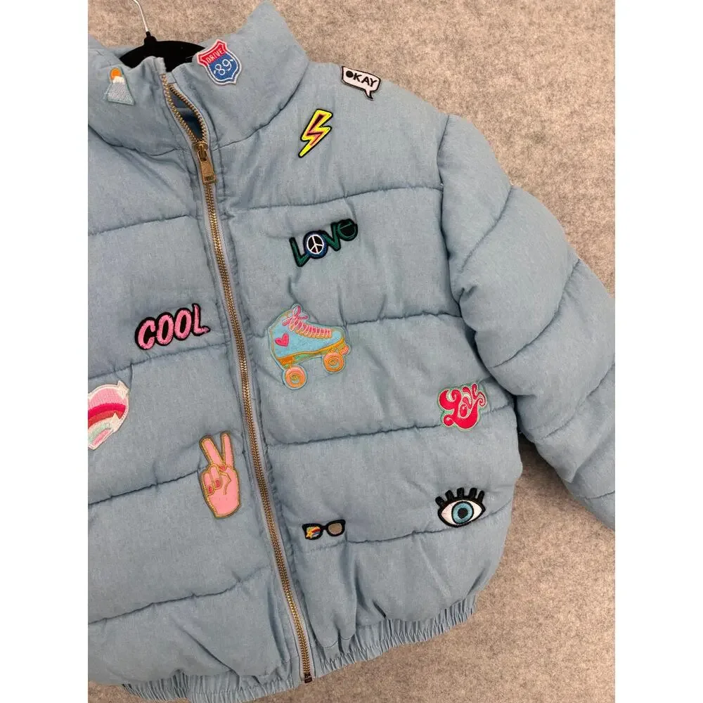 Lola + The Boys Cool Love Blue Puffer Jacket Kids Size 8